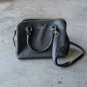 Kate Spade Jackson Street Small Kiernan Bag Black Pebble Leather Satchel